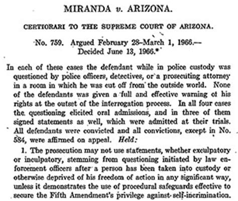miranda v arizona dissenting opinion summary